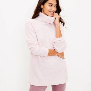 Loft Waffle Cowl Neck Tunic Sweater/Winsome Orchid